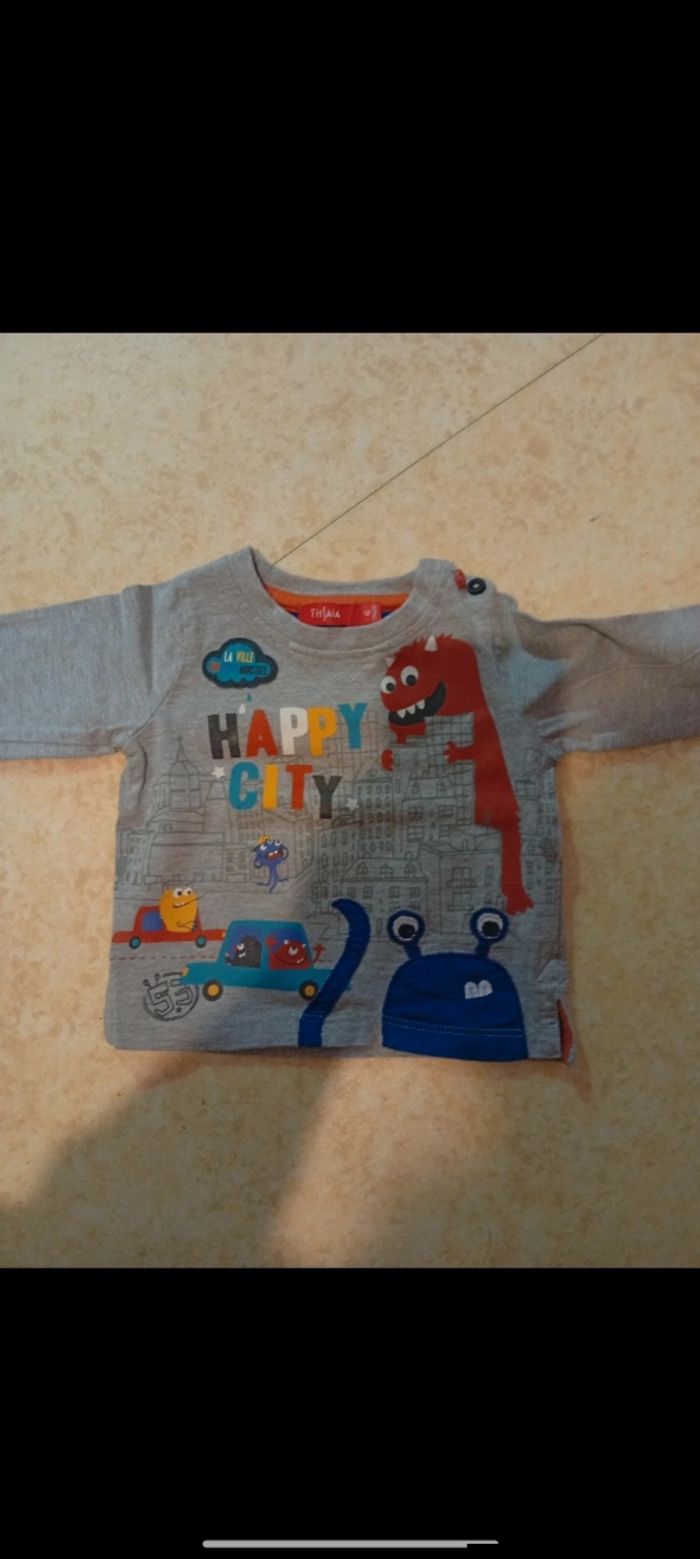 Lot de 2 haut manche longue taille 6 mois - photo numéro 3