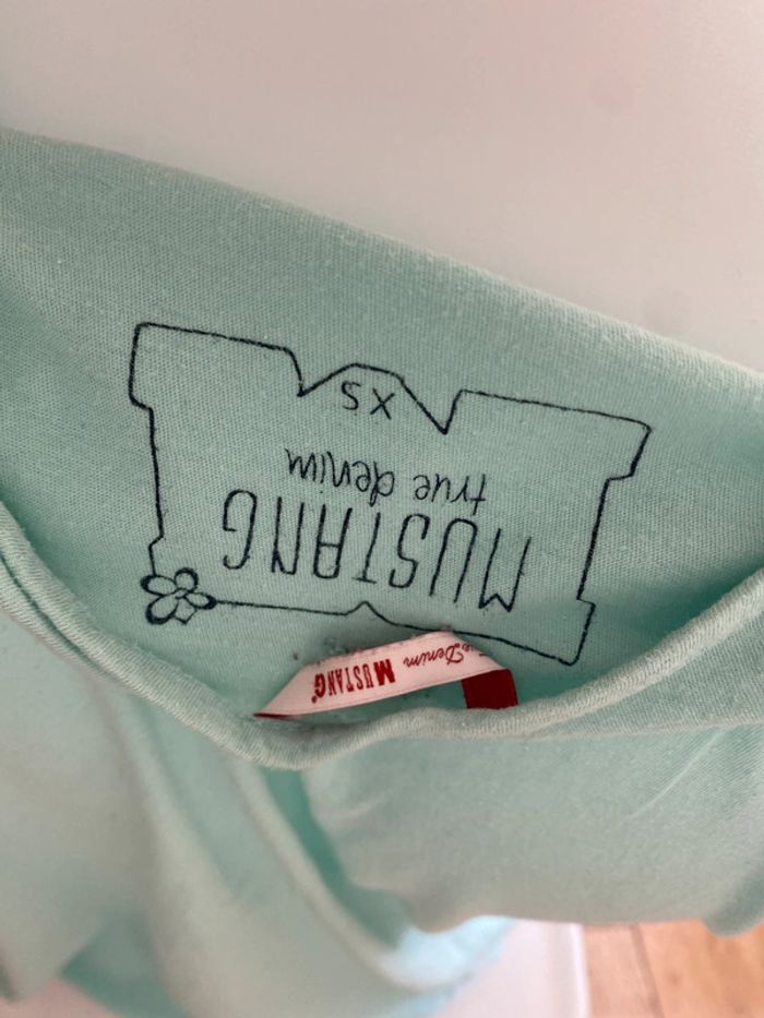 TEE shirt over size Mustang turquoise - photo numéro 6