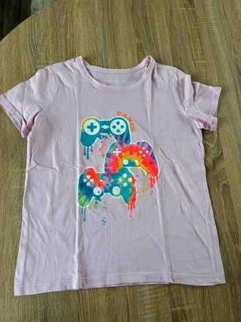 T-shirt fille imprimé manette 11/12 ans