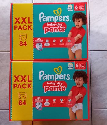 168 Couches Pampers Baby-Dry Pants Taille 6 (2 XXL Pack)