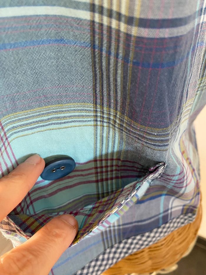Blouse Camaïeu bleue à carreaux taille 40 - photo numéro 6