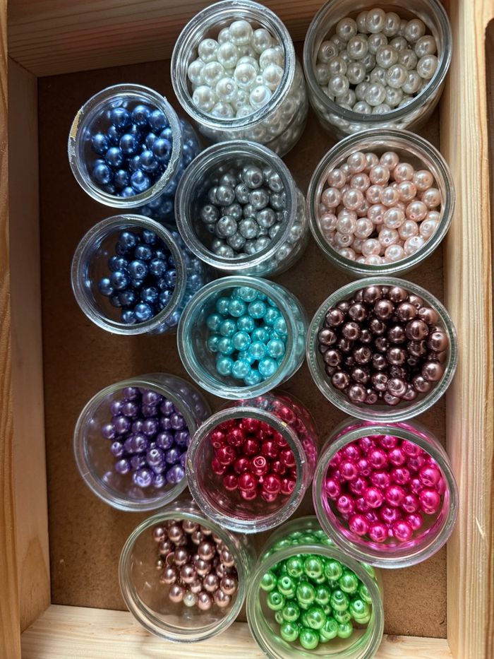 Lot de perles en verre nacrée - photo numéro 3