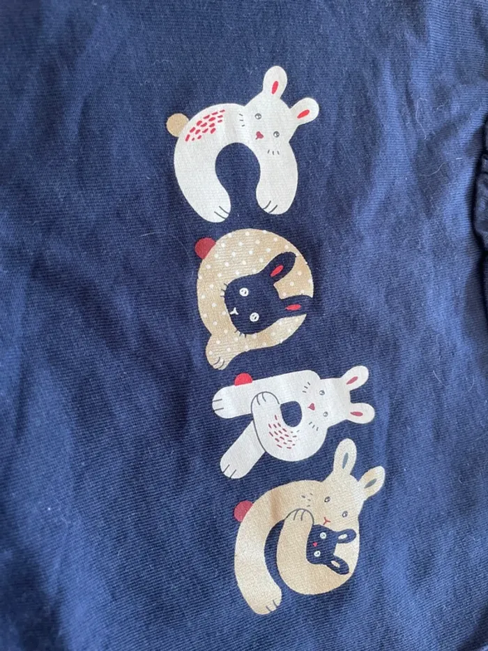 T’shirt bleu marine lapin - photo numéro 2