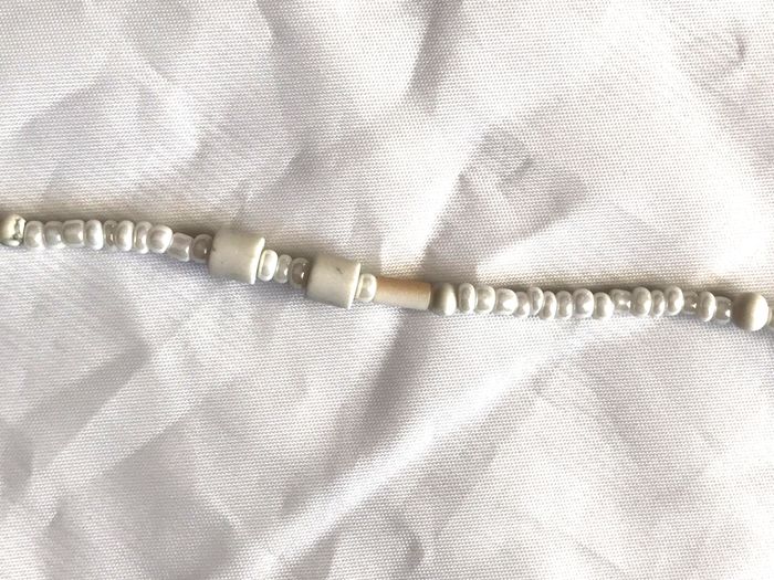 Collier Pendentif Coquillage Perles Blanches Chaîne Bijou Doré Cuivre Verre Fantaisie Hommes Femmes - photo numéro 5