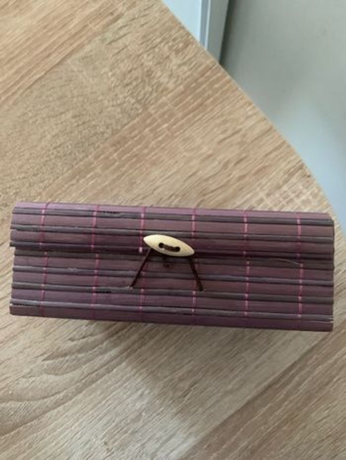 Boîte de rangement en bambou mauve - photo numéro 4