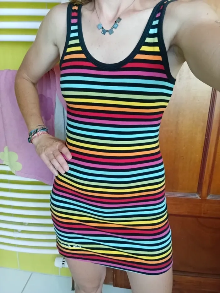 Robe femme rayée multicolore Little Marcel - photo numéro 2