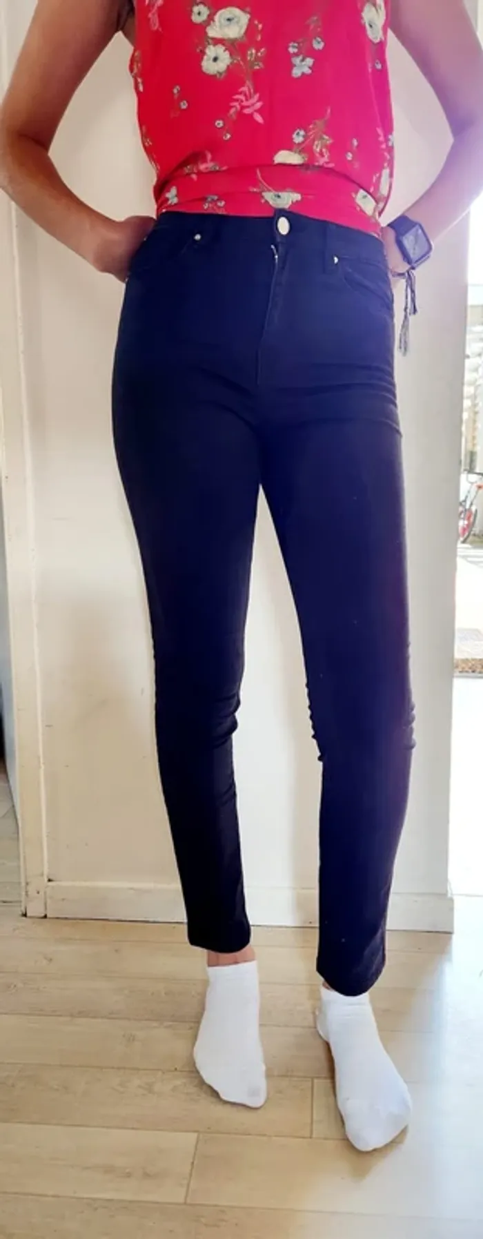 Jean skinny noir taille haute – Camaïeu – 38