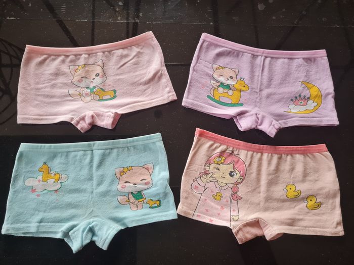 🌸 Lot de 4 shorties fille 3 ans - motifs chats et canards 🐱🦆