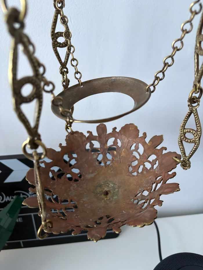 Lustre suspension d’église ancien - bon état Encensoir Hauteur totale : 80 cm - photo numéro 5