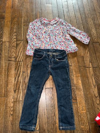 Blouse sergent major et jeans Bout’chou 3 ans