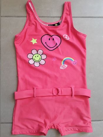 Maillot de bain 1 pièce fluo 10 ans SMILEY BE