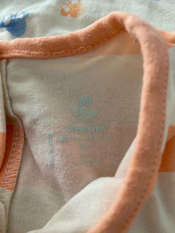 Lot de 4 pyjamas Disney baby orchestra 12 mois - photo numéro 4