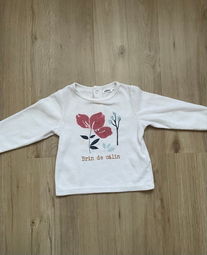 Pyjama deux parties Gémo blanc et bleu 24 mois - photo numéro 3