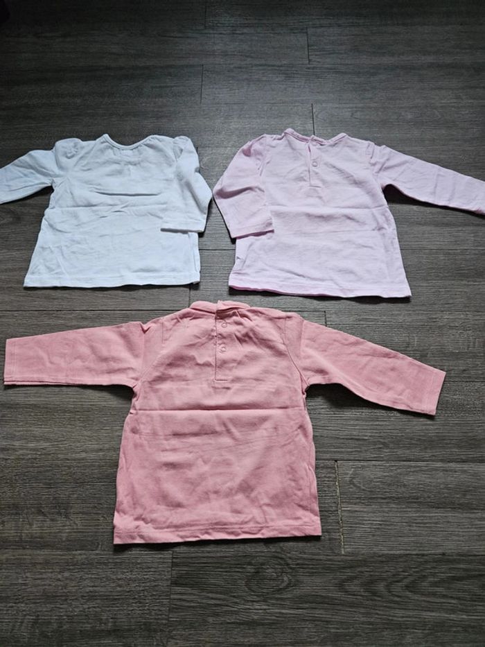 Lot de 3 tee-shirts manches longues fille taille 6 mois - photo numéro 3