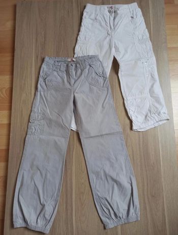 2 pantalons un gris en blanc 10 ans marque shiny