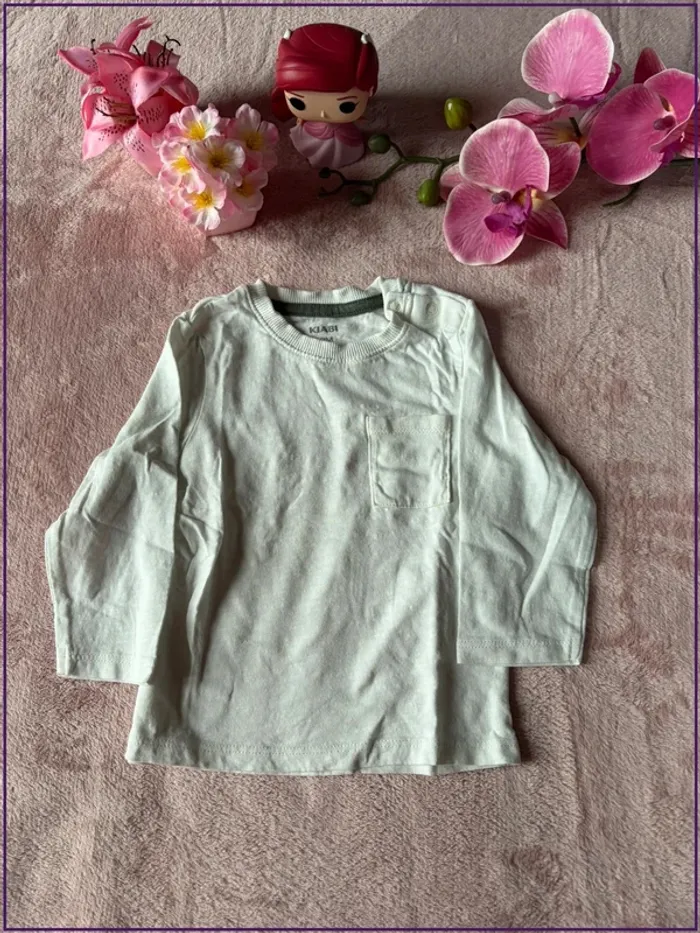 T-shirt manches longues blanc - Kiabi (12 mois) - photo numéro 1