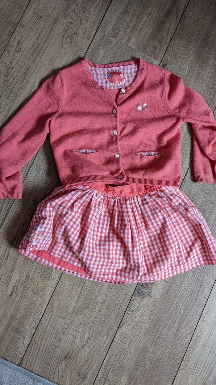 Jupe et gilet ensemble corail - photo numéro 3