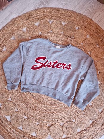 Sweat court oversize gris et rouge Zara 🍭10 ans🍭