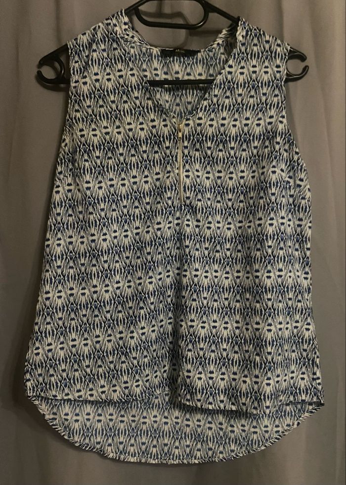 Haut à motifs »Mim »bleus et blancs
