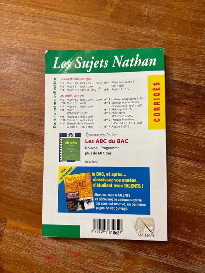 Livre les sujets Nathan anglais bac 95 - photo numéro 3