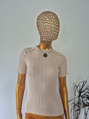 Pull Femme Manches Courtes beige Taille M/L