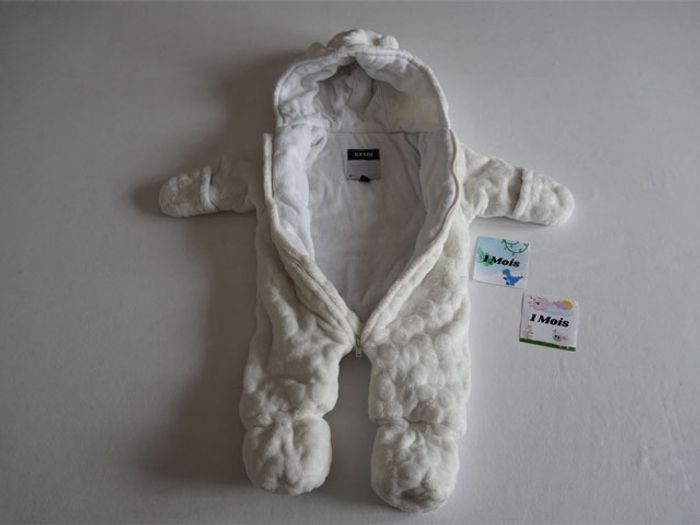 Combi pilote en velours blanche écru Kiabi Taille : 1 mois 52/55 cm 4kg - photo numéro 3