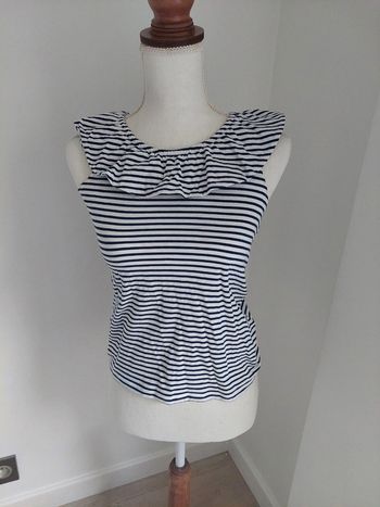 Tee shirt débardeur col pierrot Cyrillus 14 ans