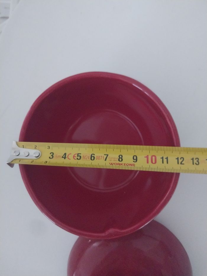 Boîte pomme en céramique rouge – déco cuisine / sucrier - photo numéro 5