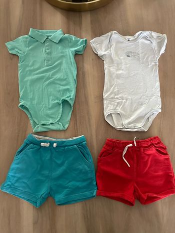 Lot été de 2 shorts et 2 bodys en 24 mois Zara et petit bateau