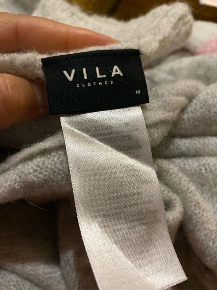 Superbe Pull Gris Col V À Nouer Taille M - photo numéro 10