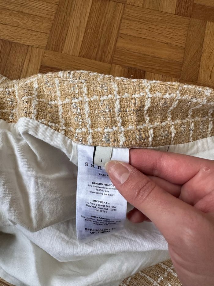 Mini jupe Sandro taille 36 jaune et blanche - photo numéro 6