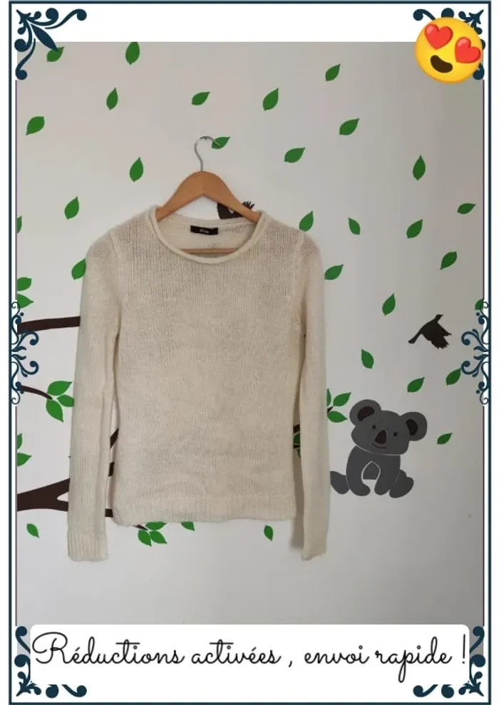 Pull crème femme S