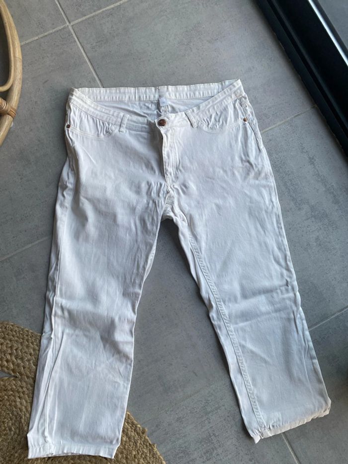 Pantacourt femme blanc