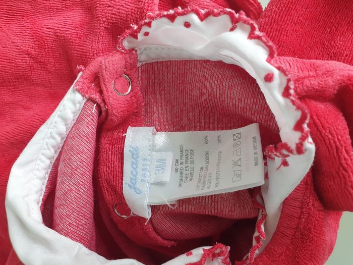 Pyjama jacadi 3 mois fille en velour - photo numéro 3