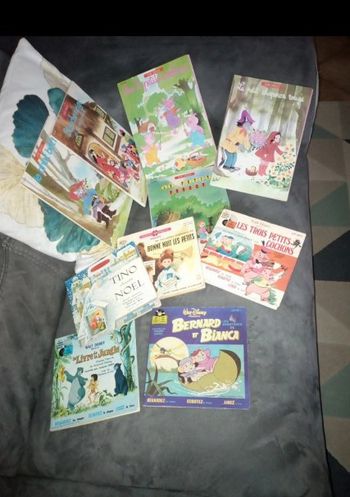 Livres histoire avec vinyles enfants vintage