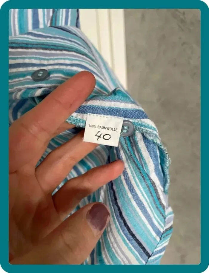 Chemisette bleue rayures - photo numéro 2