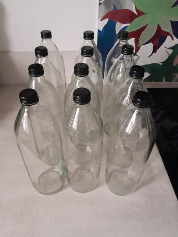 Lot 12 bouteilles 1L en verre