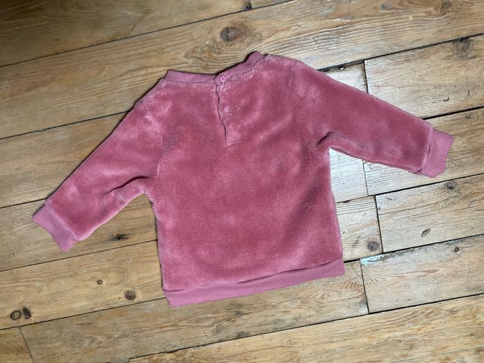 Pull lapin tout doux pilou vieux rose 12 mois - photo numéro 4