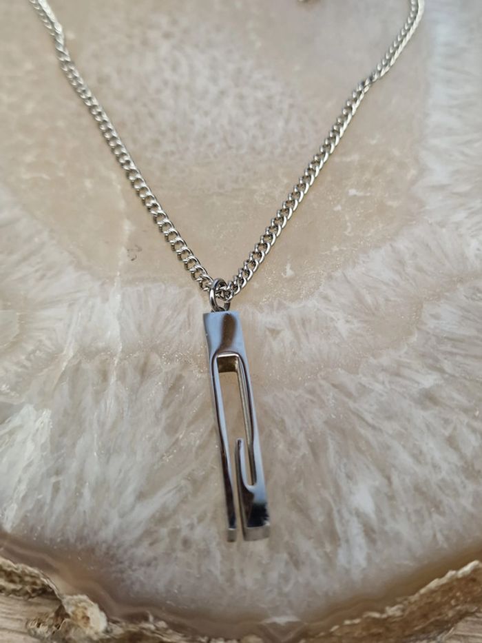 Collier Acier Argenté Grosses Mailles G - photo numéro 10