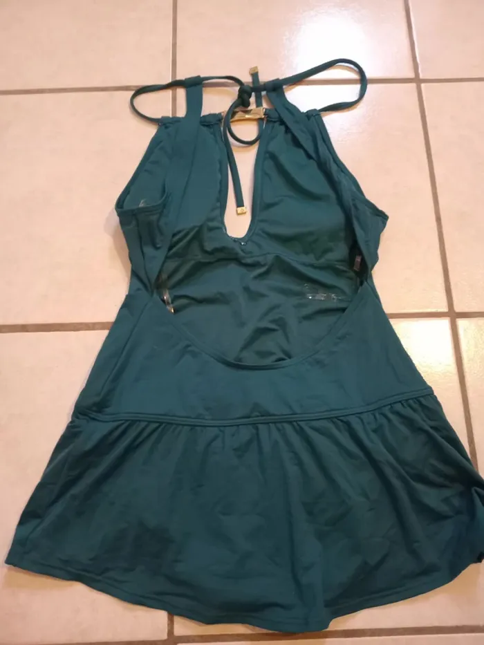Maillot de bain 1 pièce jupe Kate spade taille S vert - photo numéro 2