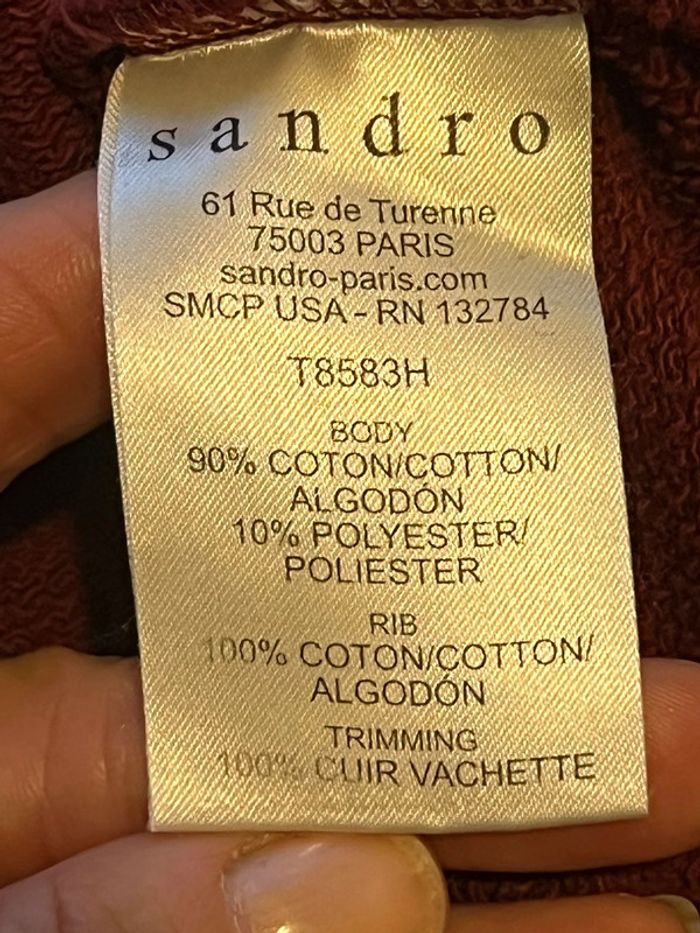 Sweat motif animal rouge et noir Sandro S - photo numéro 7