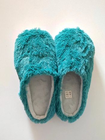 Chaussons doux pilou pilou vert émeraude blanc - 36/37