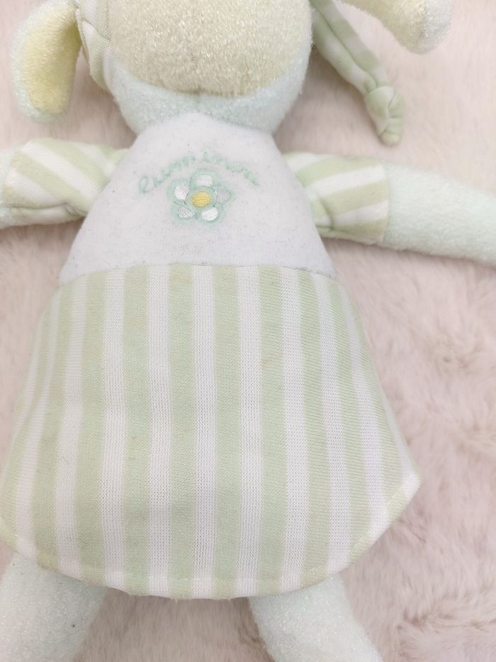 Peluche 35 cm doudou mouton agneau vert blanc Luminou Jemini fleurs luminescent - photo numéro 5