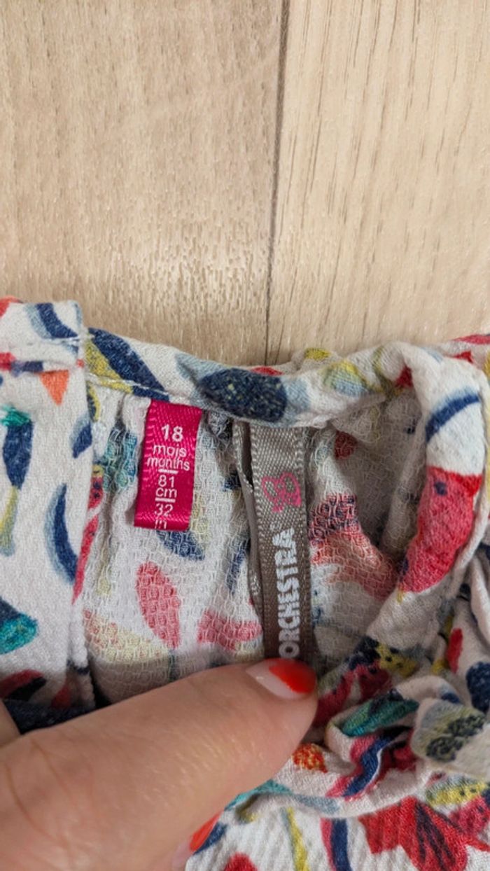 Blouse manches longues fleurs/oiseau 18 Mois - photo numéro 4