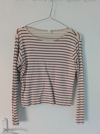 T-shirt manches longues femme type marinière