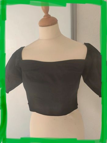 petit haut blouse crop top noir divided H&M S