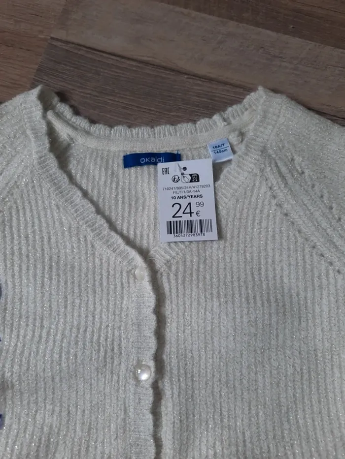 Gilet blanc à paillette neuf - photo numéro 3