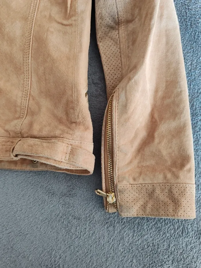 Veste biker en cuir velours Salsa Femme Leather  – Taille S (36) - photo numéro 7