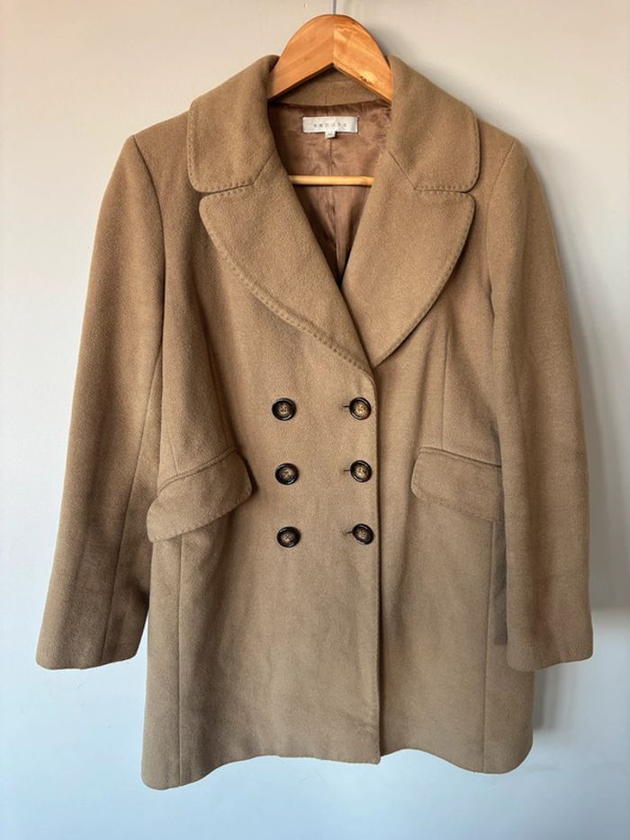 Manteau beige Sandro 38 avec cachemire - photo numéro 11