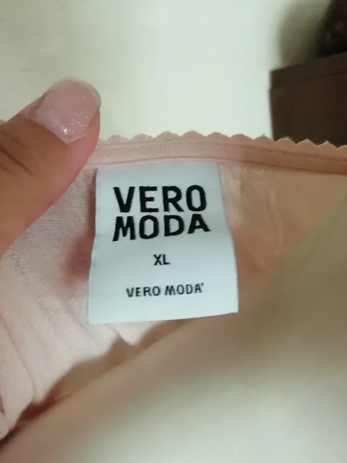 Tunique top Vero moda rose pale poudré powder pink mori shabby country core dentelle lace - photo numéro 5